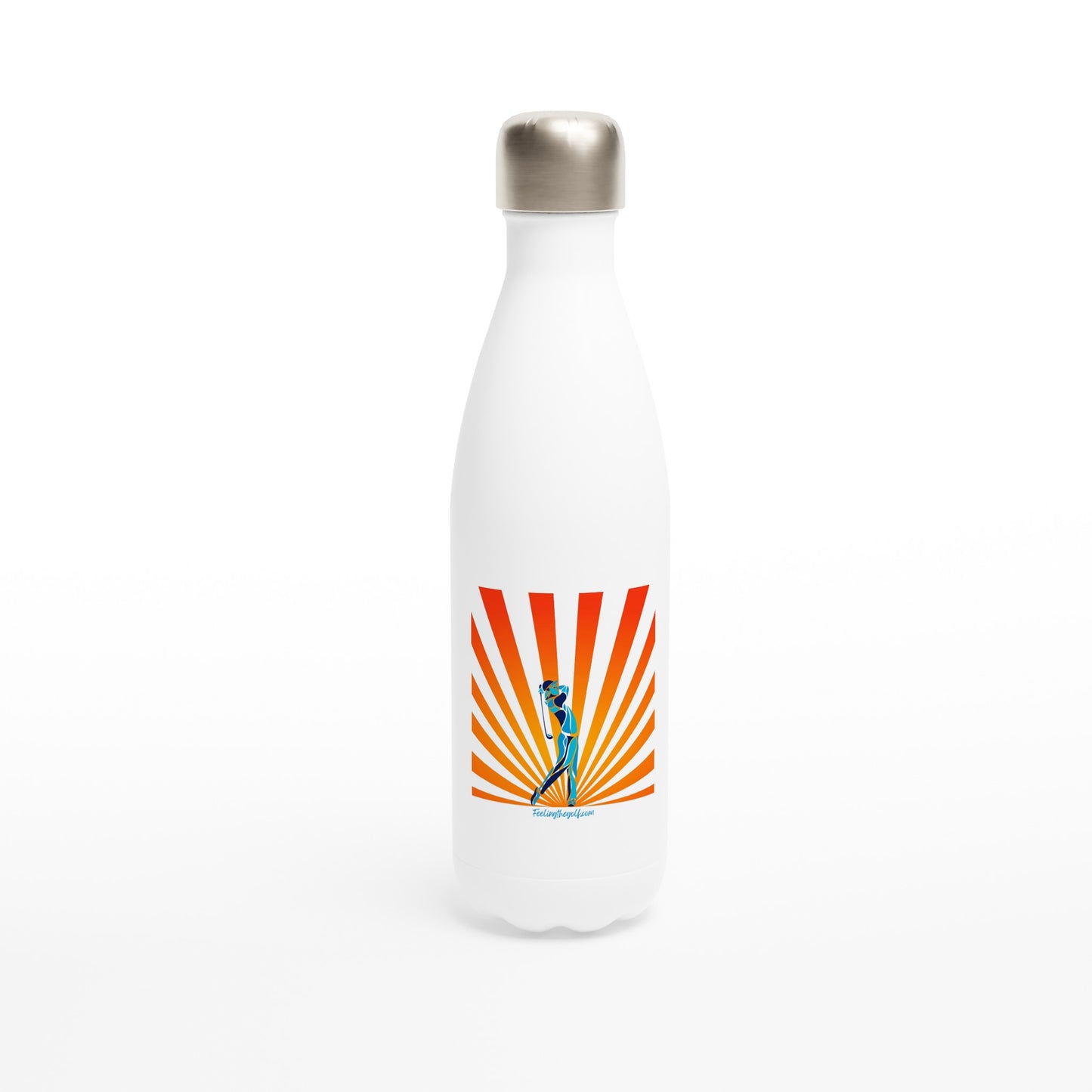 012 White Stainless Steel Water Bottle - 17 oz - superlogo