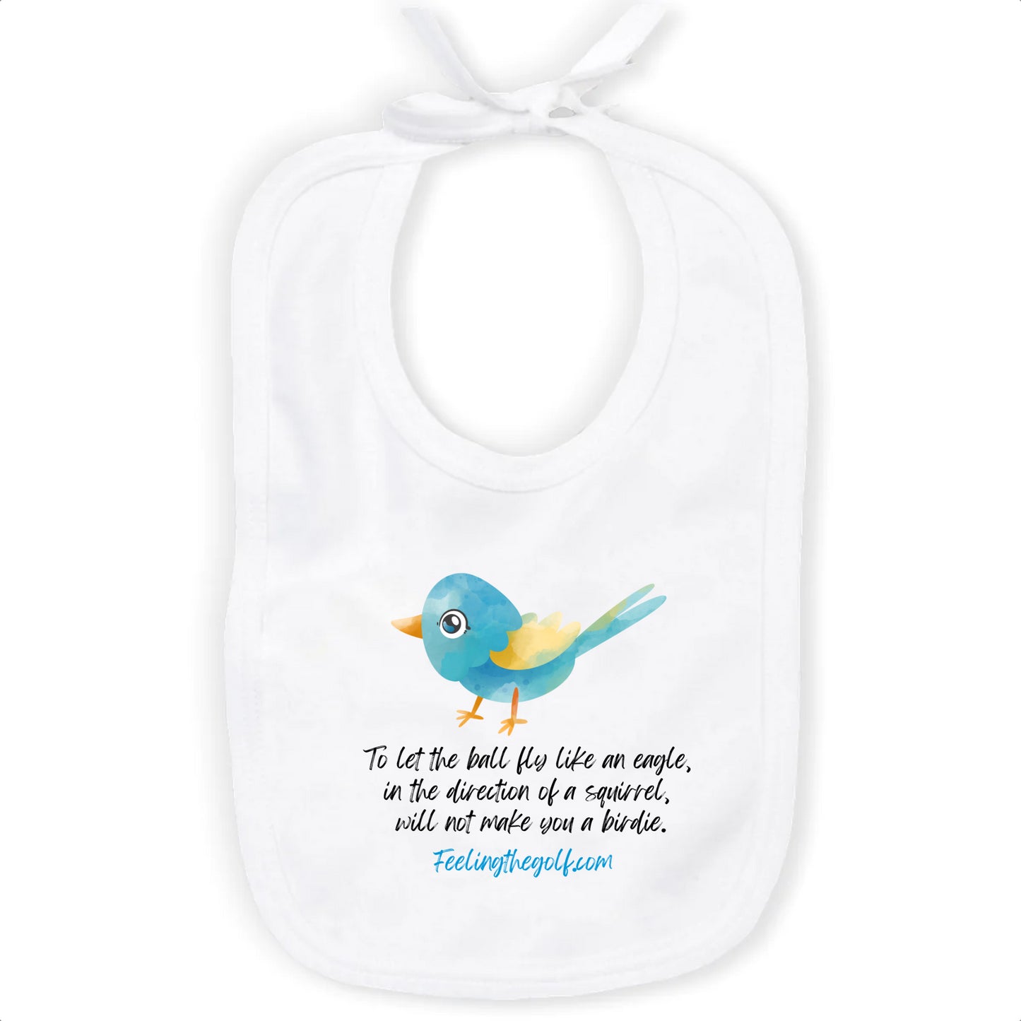 099 Baby bib with slogan & bird